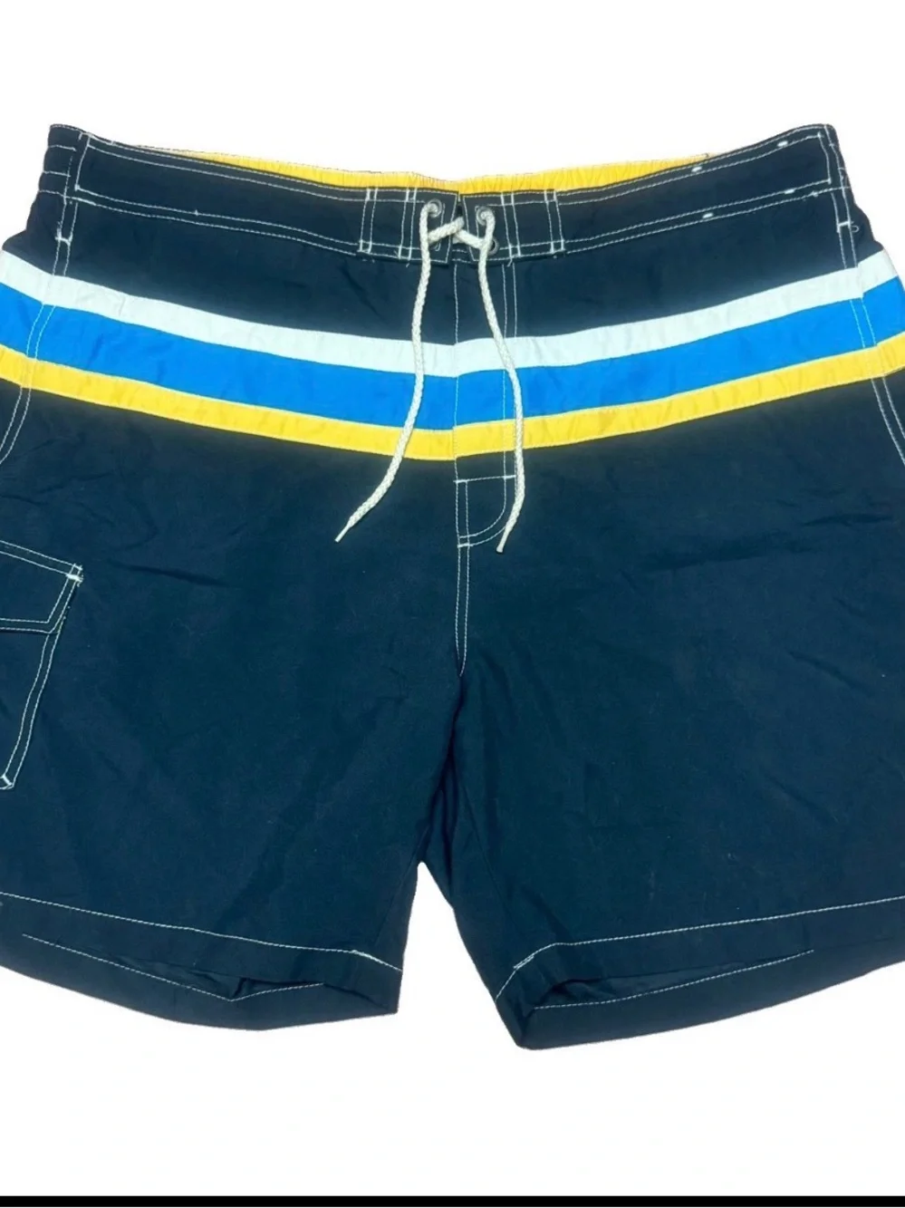 Caribbean Joe Swim Shorts with Blue and Yellow Stripes XL